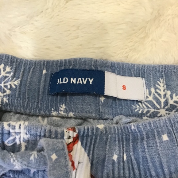 Old Navy Unisex Size Small Flannel Snowman Blue Pajama Pants Winter Bears Sleigh - Picture 4 of 7